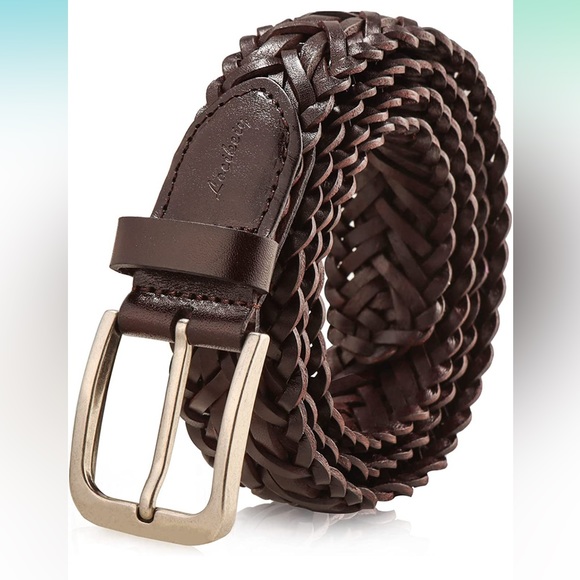 Amazon Other - 2/$20 NWT mens braided belt brown leather woven size 46 belt, size 44 waist